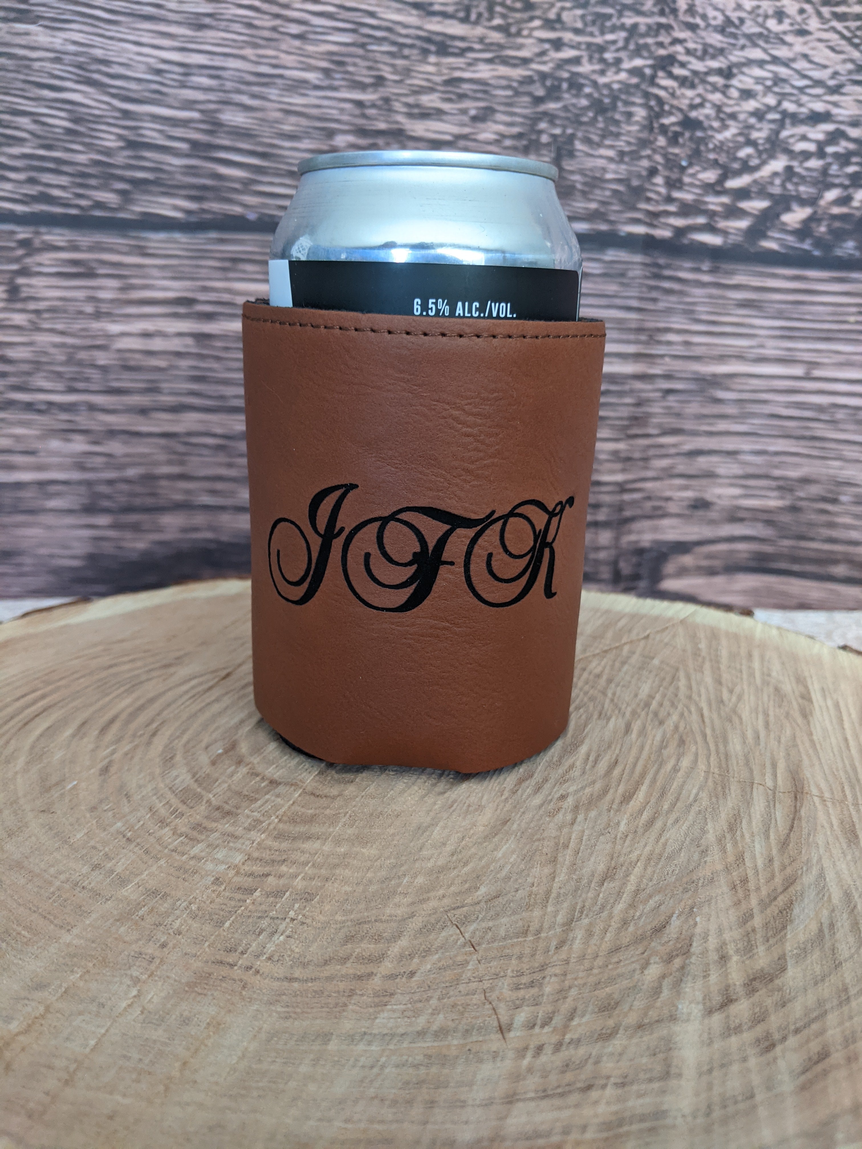 
Personalized Vegan Leather Can Coolers