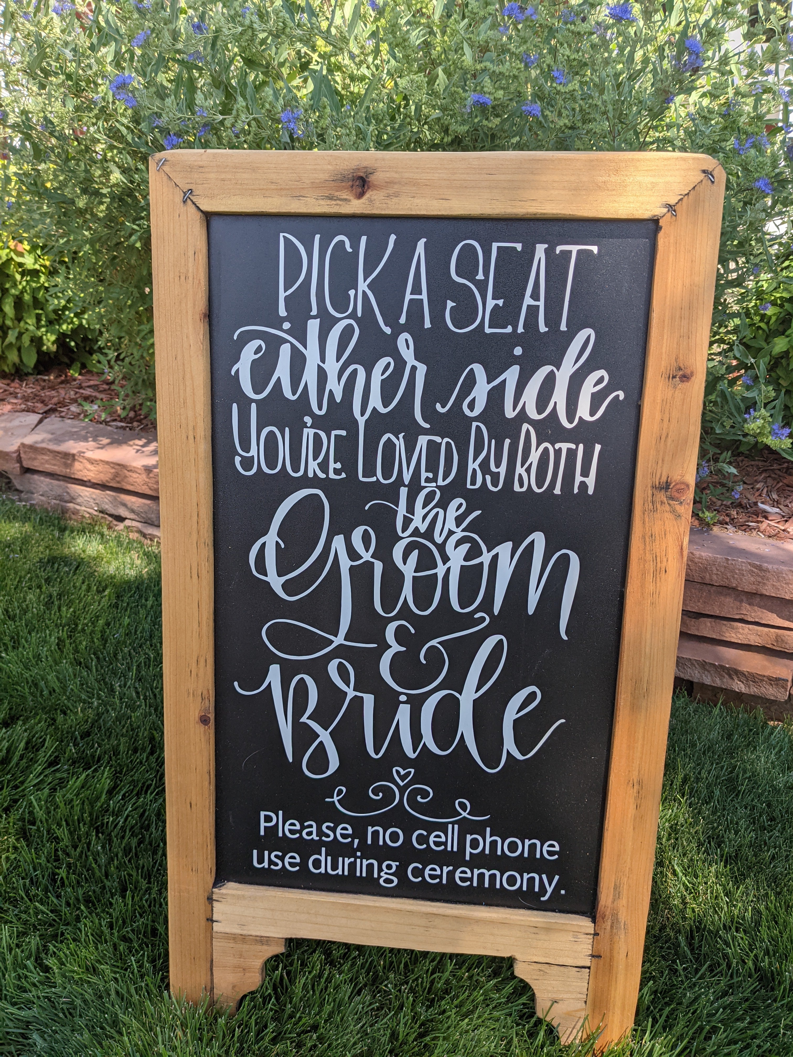 
    Pick a Seat Either Side/Unplugged Ceremony Sign (Rental)