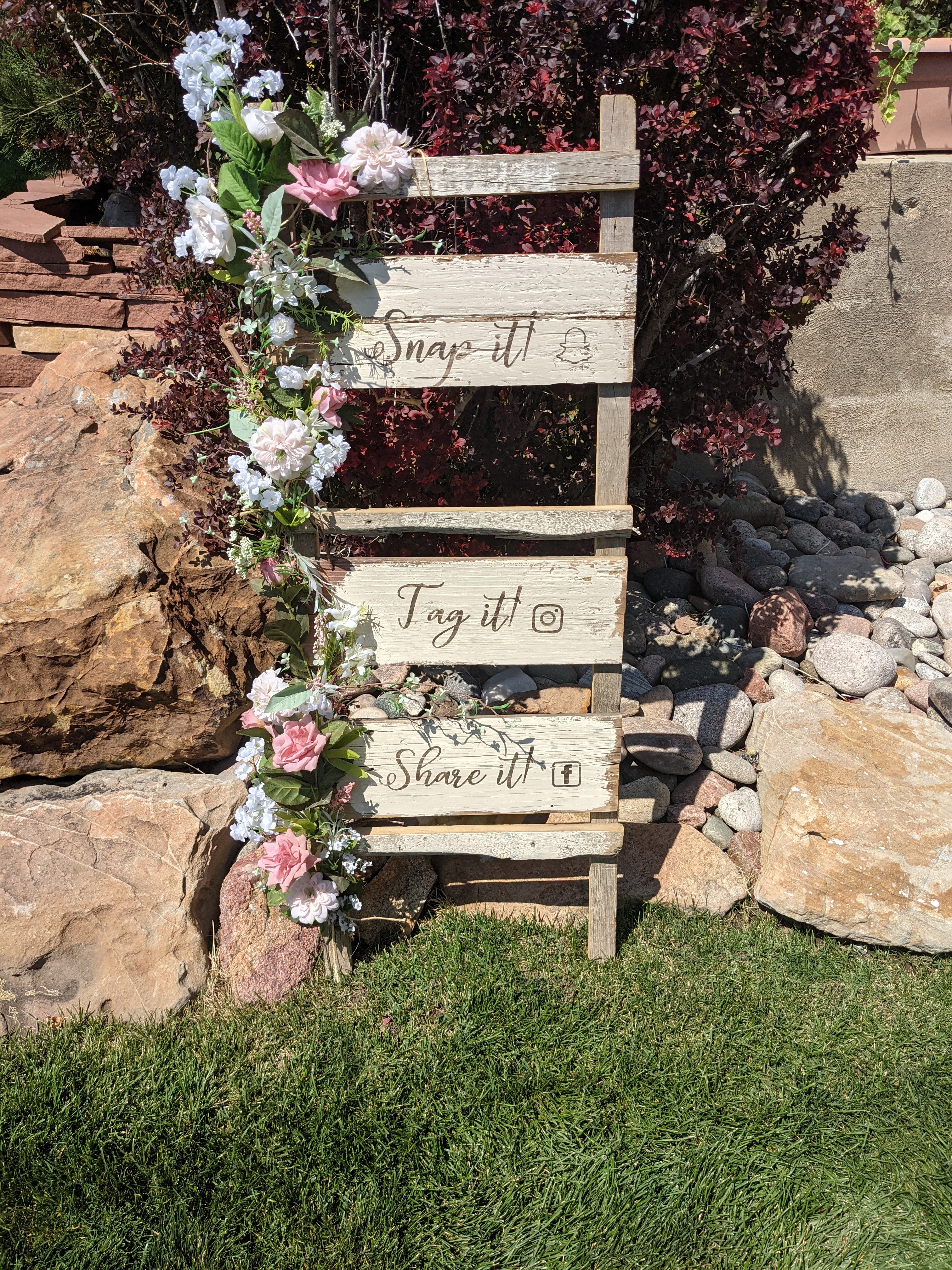 
Ceremony Sign, Snap It, Tag It & Share It Sign - Rental