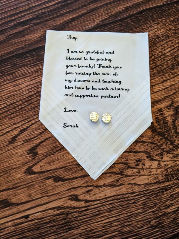
    Father of the Groom Personalized Handkerchief & Cufflinks