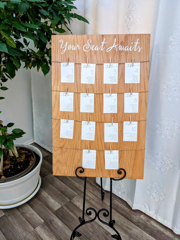 
Seating Chart, Wooden Wedding Seating Chart Sign - Rental